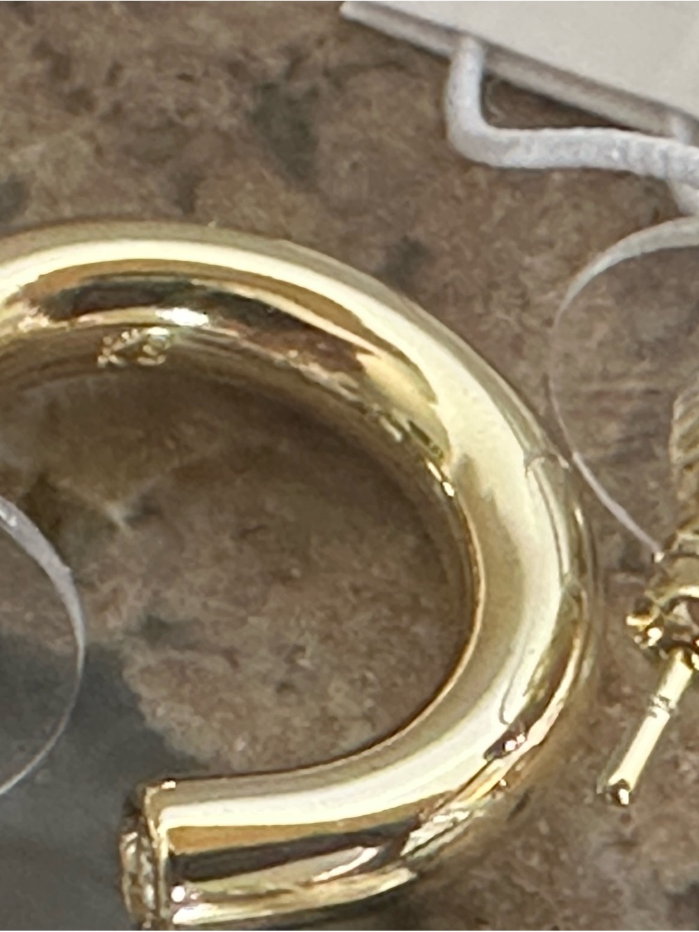 Kendra Scott Gold and Pink Drop Statement Earrings and gold hoops - Picture 6 of 6